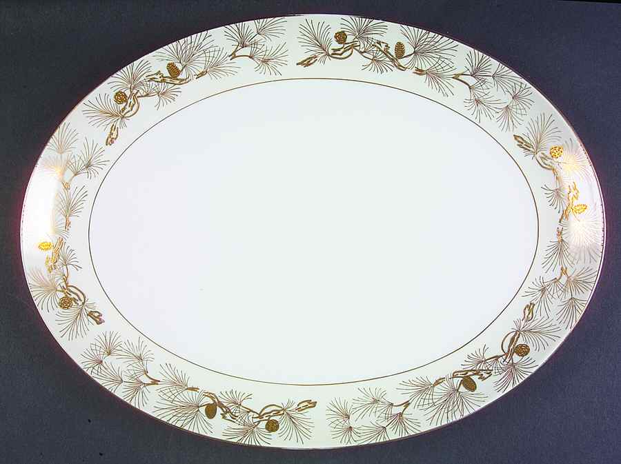 Pine Gold 14" Oval Serving Platter by Kyoto-1