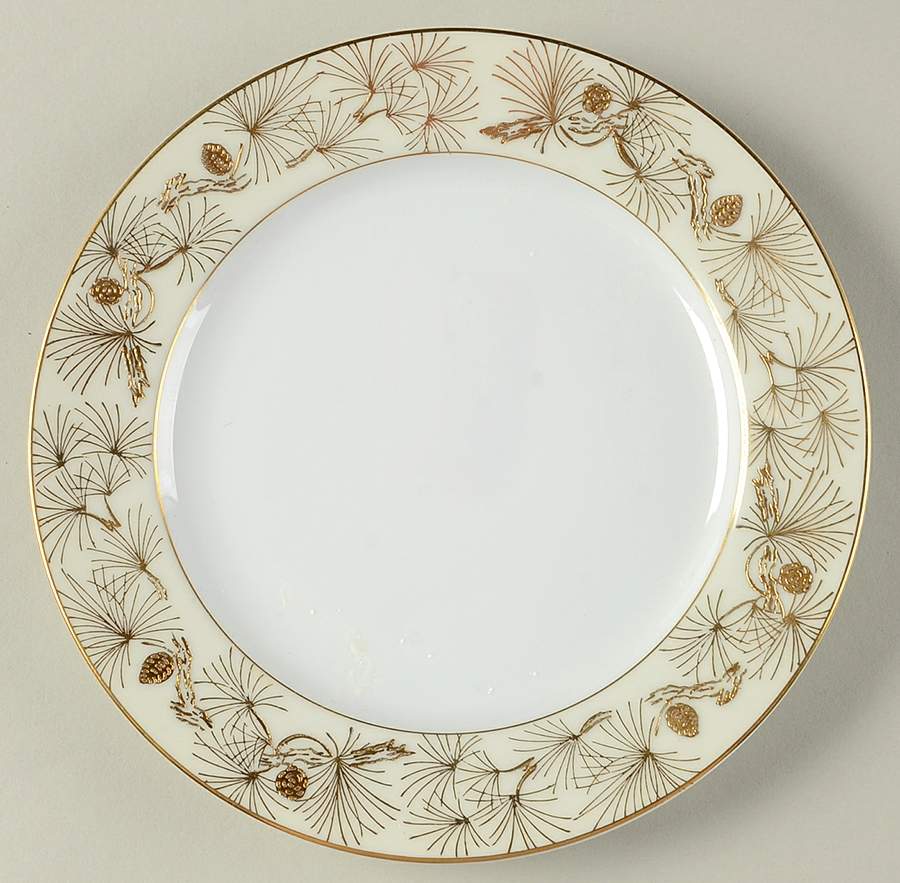 Pine Gold Salad Plate by Kyoto-1