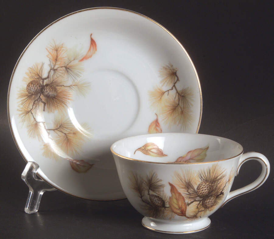 Pines Footed Cup & Saucer Set by Kyoto-1
