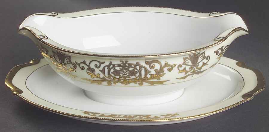Regina Gravy Boat with Attached Underplate by Kyoto-1