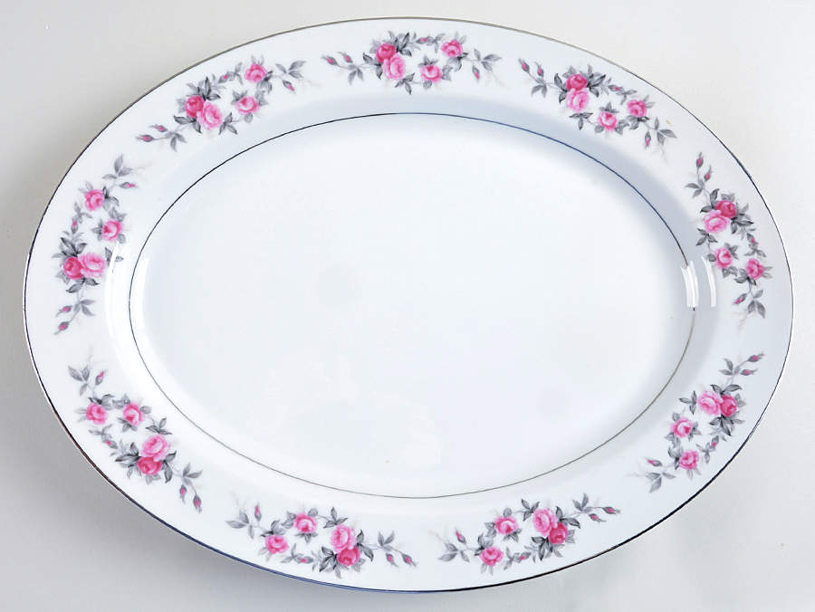 Rose Garland 16" Oval Serving Platter by Kyoto-1