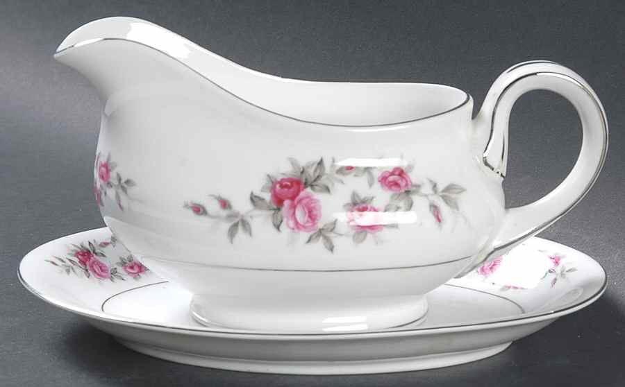 Rose Garland Gravy Boat & Underplate/Relish by Kyoto-1
