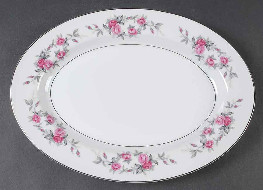 Rose Garland 12" Oval Serving Platter by Kyoto-1