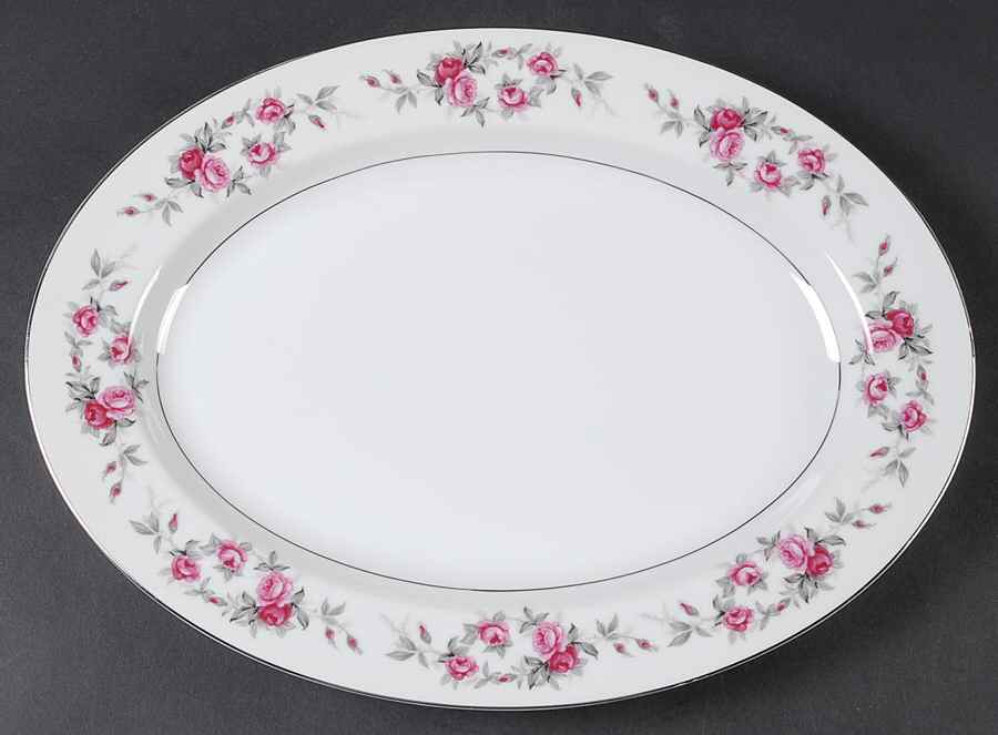Rose Garland 14" Oval Serving Platter by Kyoto-1