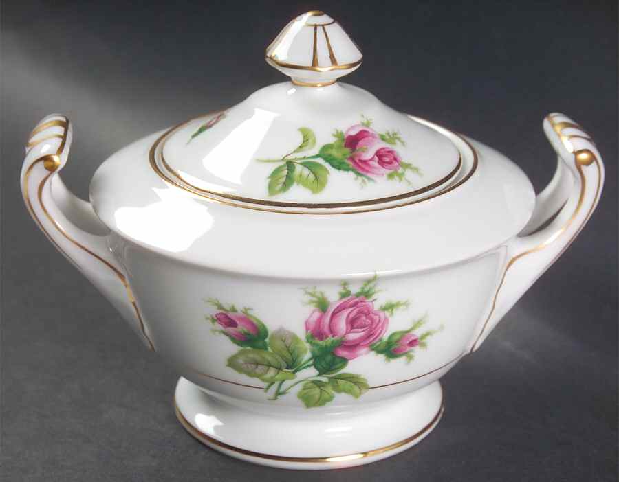 Roseverte Sugar Bowl & Lid by Kyoto-1