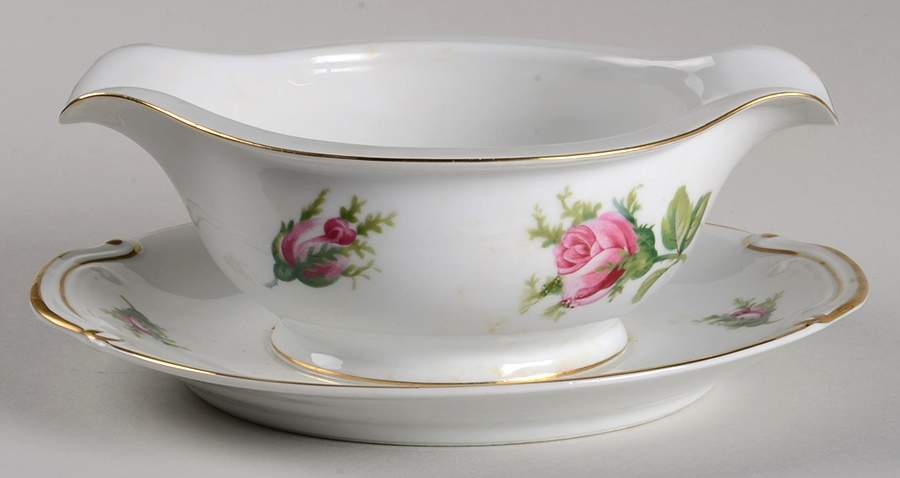 Roseverte Gravy Boat with Attached Underplate by Kyoto-1