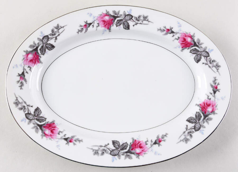 Silverose 12" Oval Serving Platter by Kyoto-1