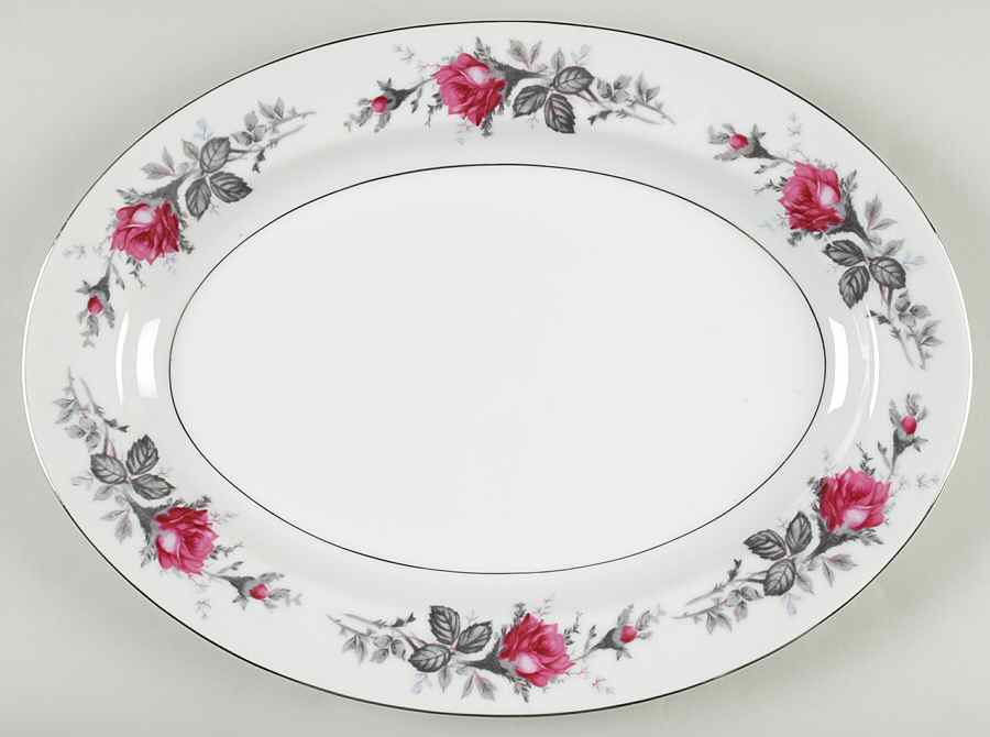 Silverose 14" Oval Serving Platter by Kyoto-1