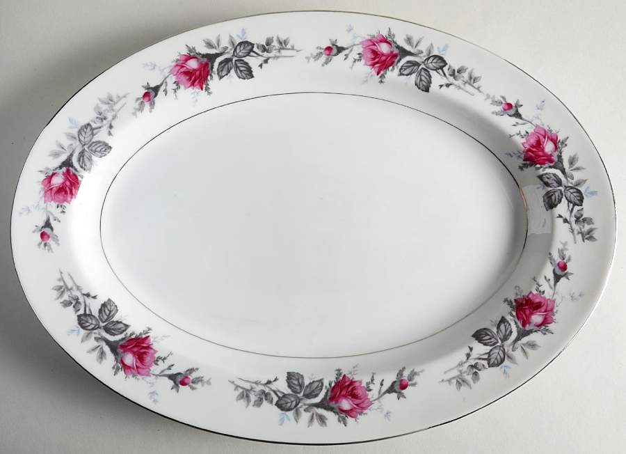 Silverose 16" Oval Serving Platter by Kyoto-1