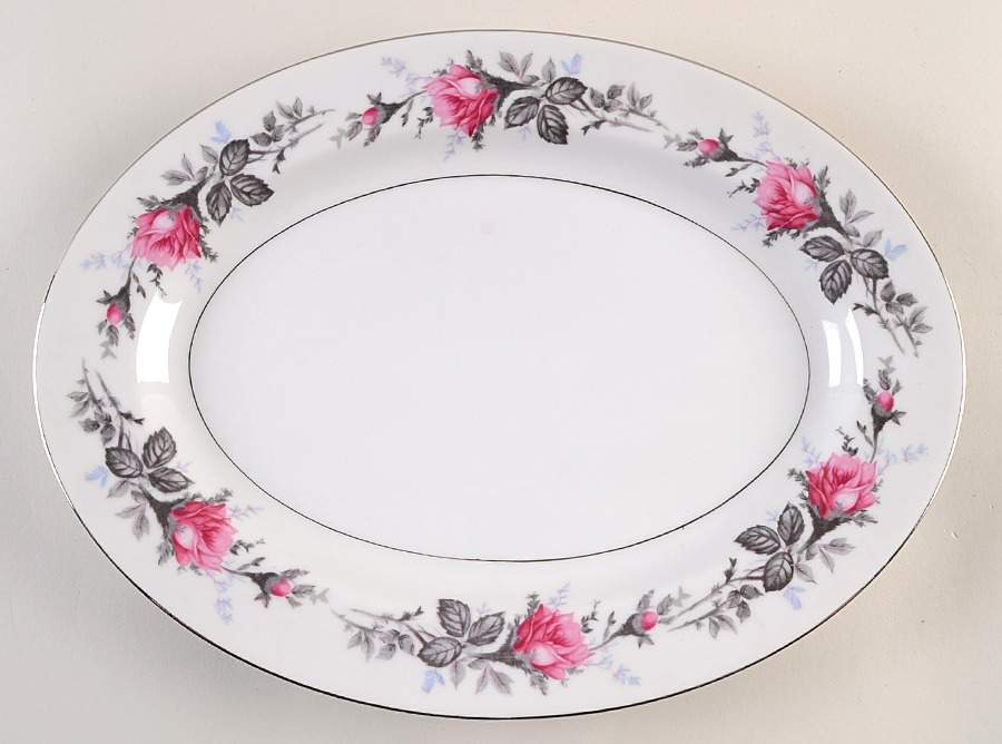 Silverose 13" Oval Serving Platter by Kyoto-1