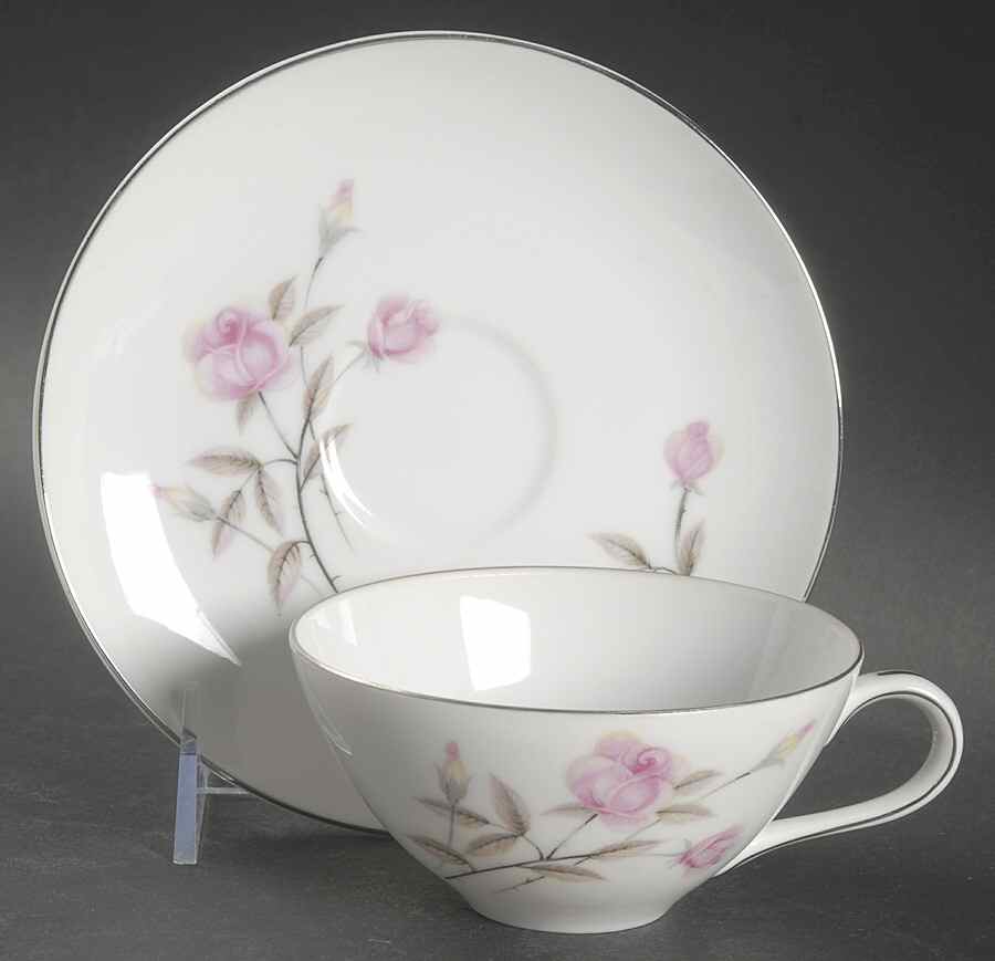 Summer Rose Flat Cup & Saucer Set by Kyoto-1