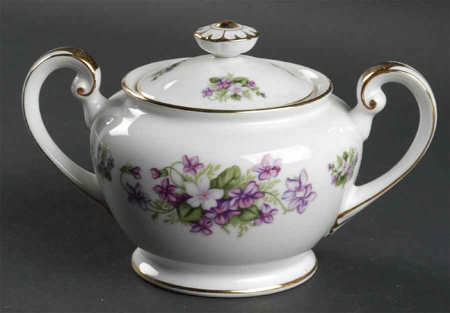 Violet Sugar Bowl & Lid by Kyoto-1