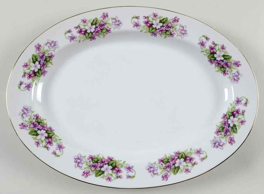 Violet 14" Oval Serving Platter by Kyoto-1