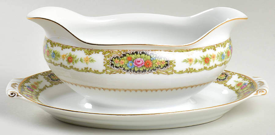 Midnight Queen Gravy Boat with Attached Underplate by Kingsley (Japan)-1