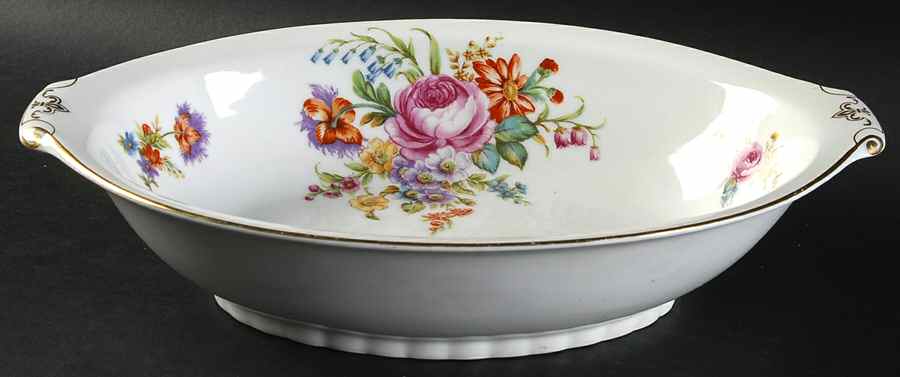 Nightingale 10" Oval Vegetable Bowl by Kingsley (Japan)-1