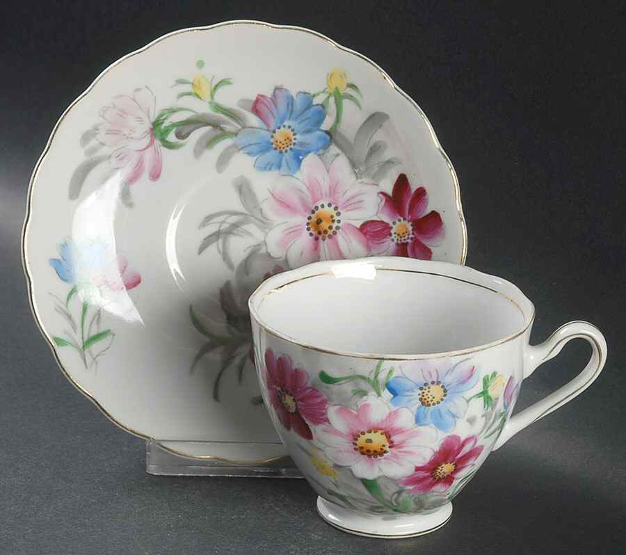 Flower of The Month Series Footed Cup & Saucer Set by Kasuga-1