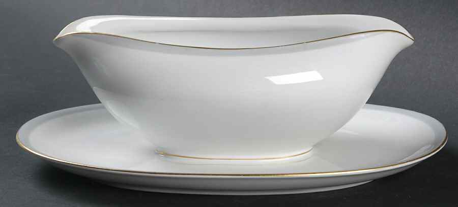 231 Gravy Boat with Attached Underplate by KPM-1