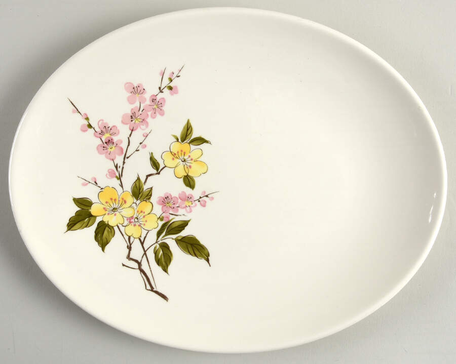 Blossom Time 12" Oval Serving Platter by Edwin Knowles-1