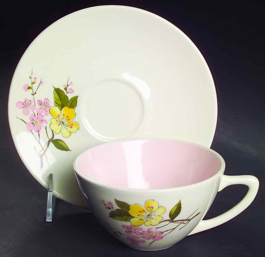 Blossom Time Flat Cup & Saucer Set by Edwin Knowles-1