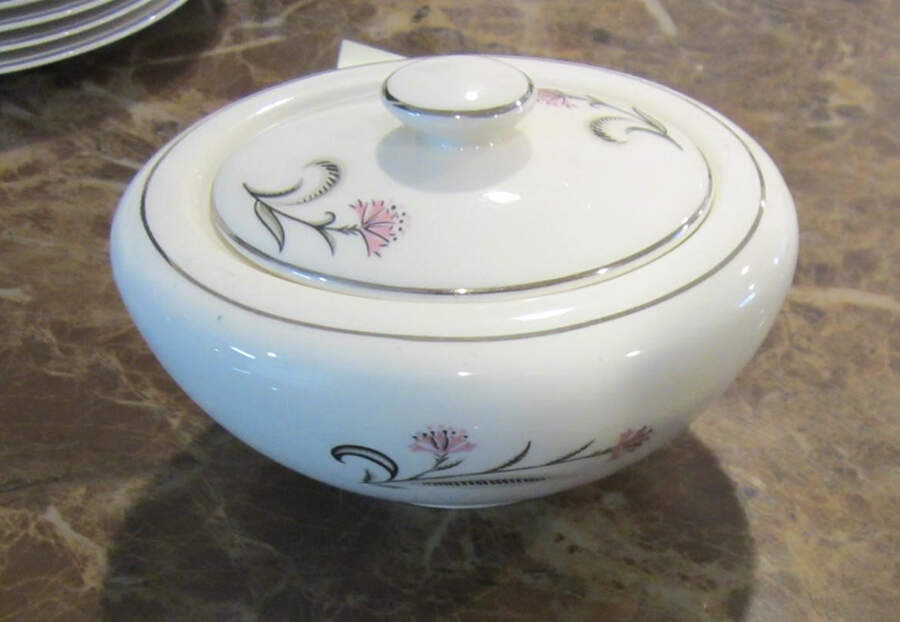 Tiffany Sugar Bowl & Lid by Edwin Knowles-1