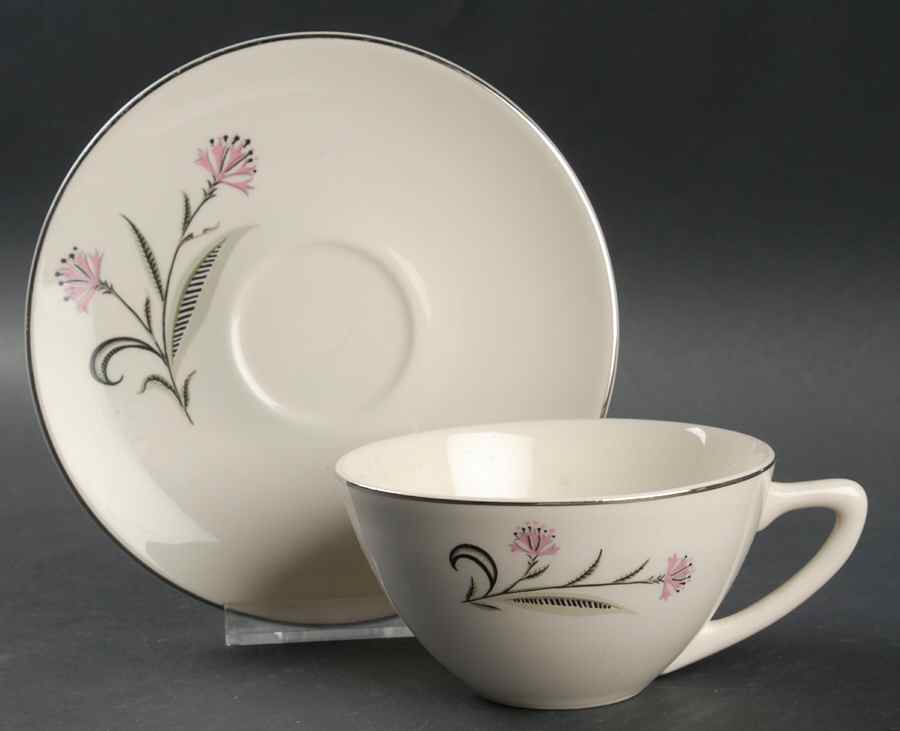 Tiffany Flat Cup & Saucer Set by Edwin Knowles-1