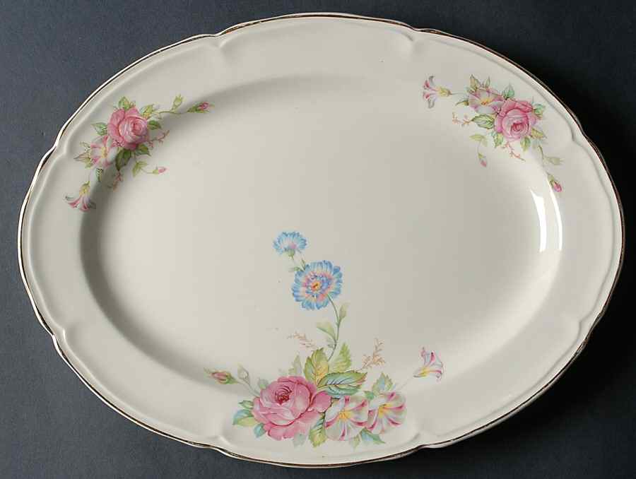 KNO319 (Arcadia) 13" Oval Serving Platter by Edwin Knowles-1