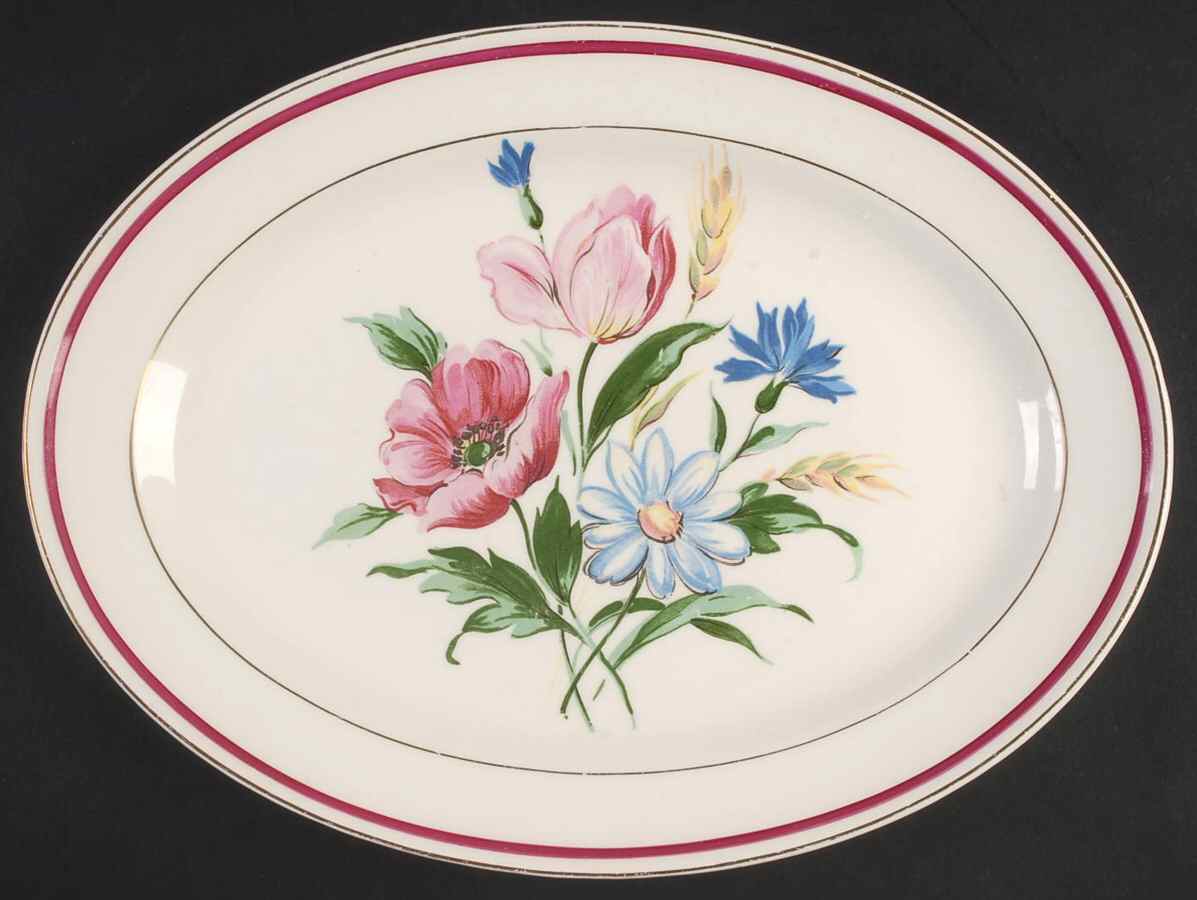Dubarry 11" Oval Serving Platter by Edwin Knowles-1