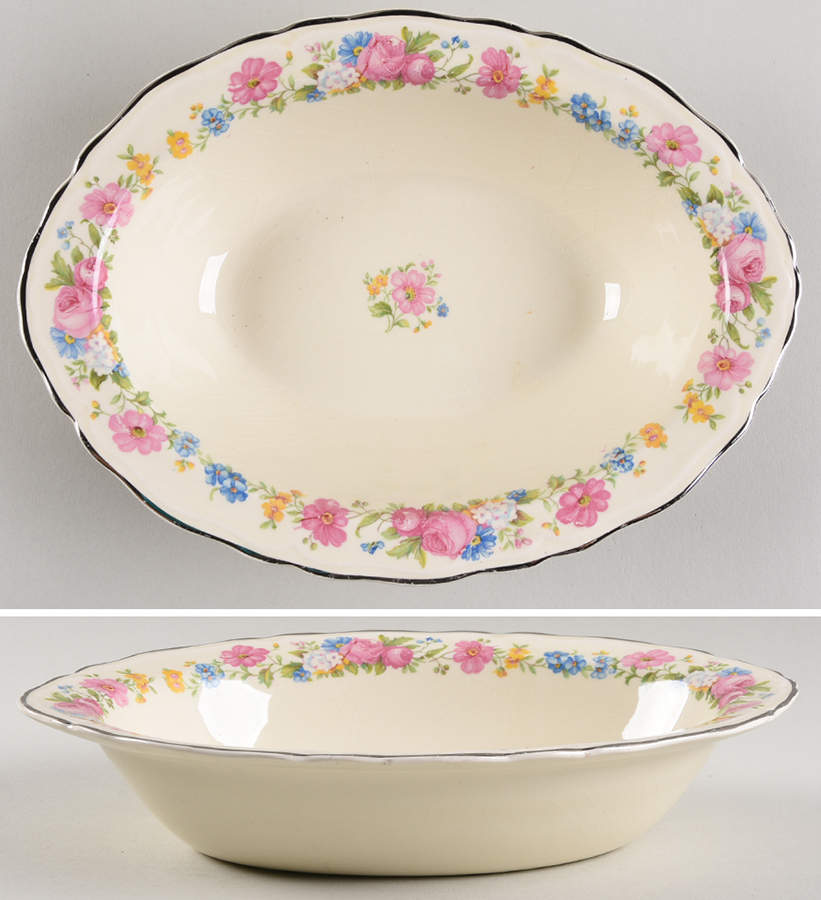 KNO328 9" Oval Vegetable Bowl by Edwin Knowles-1