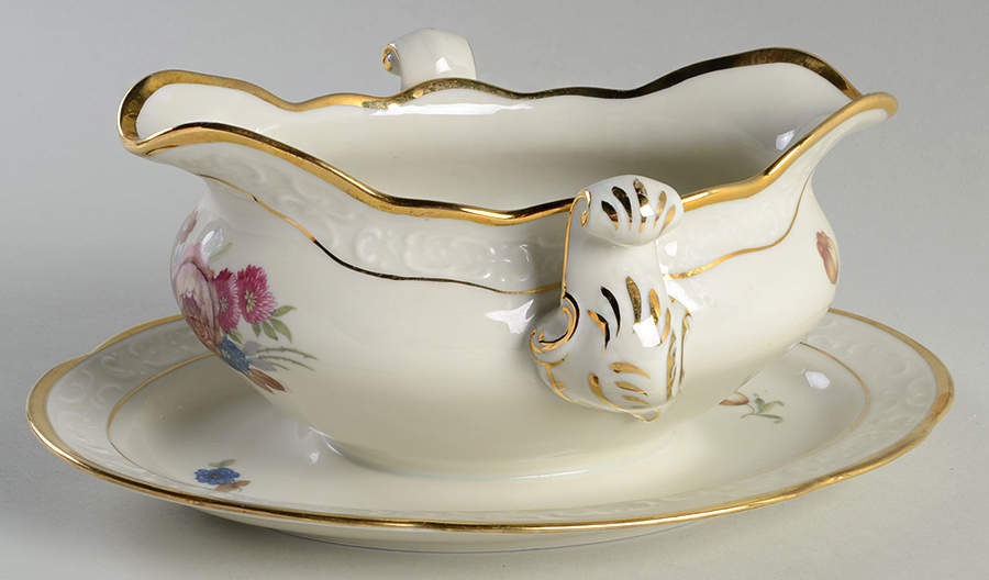 Rosenborg Gravy Boat with Attached Underplate by KPM-1