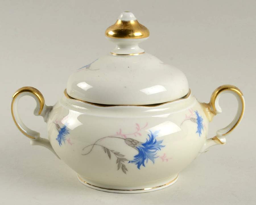 Edith (Rim, Scalloped) Sugar Bowl & Lid by KPM-1