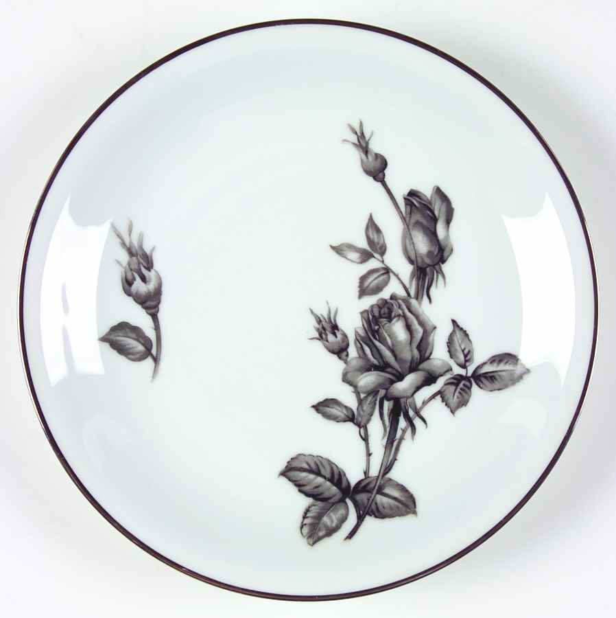 Black Rose Salad Plate by Kutani-1