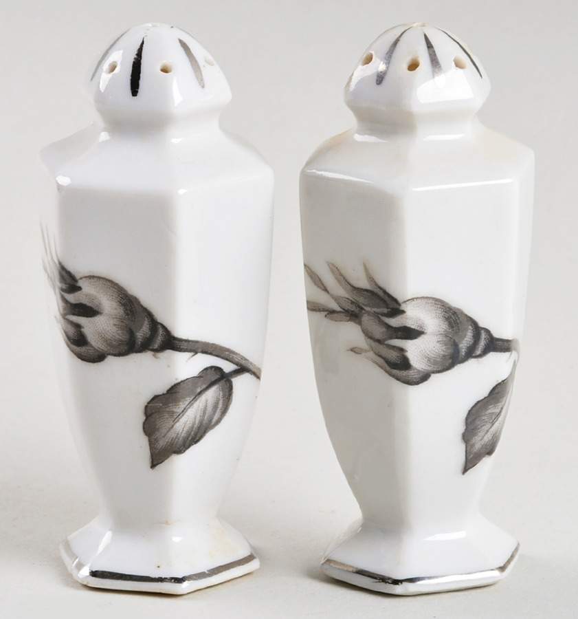 Black Rose Salt & Pepper Set by Kutani-1