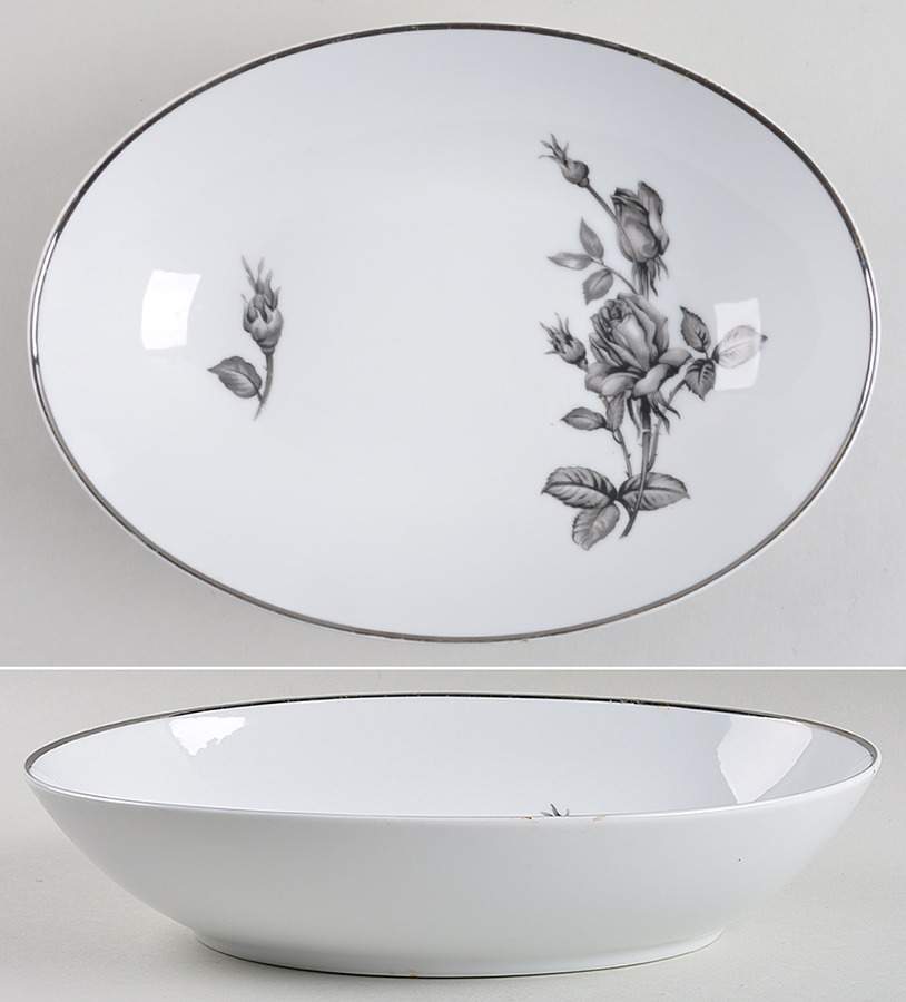 Black Rose 10" Oval Vegetable Bowl by Kutani-1
