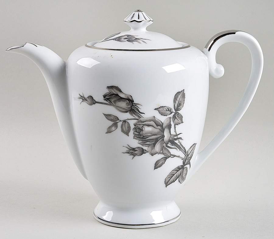 Black Rose Coffee Pot & Lid by Kutani-1