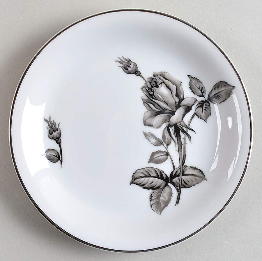 Black Rose Bread & Butter Plate by Kutani-1