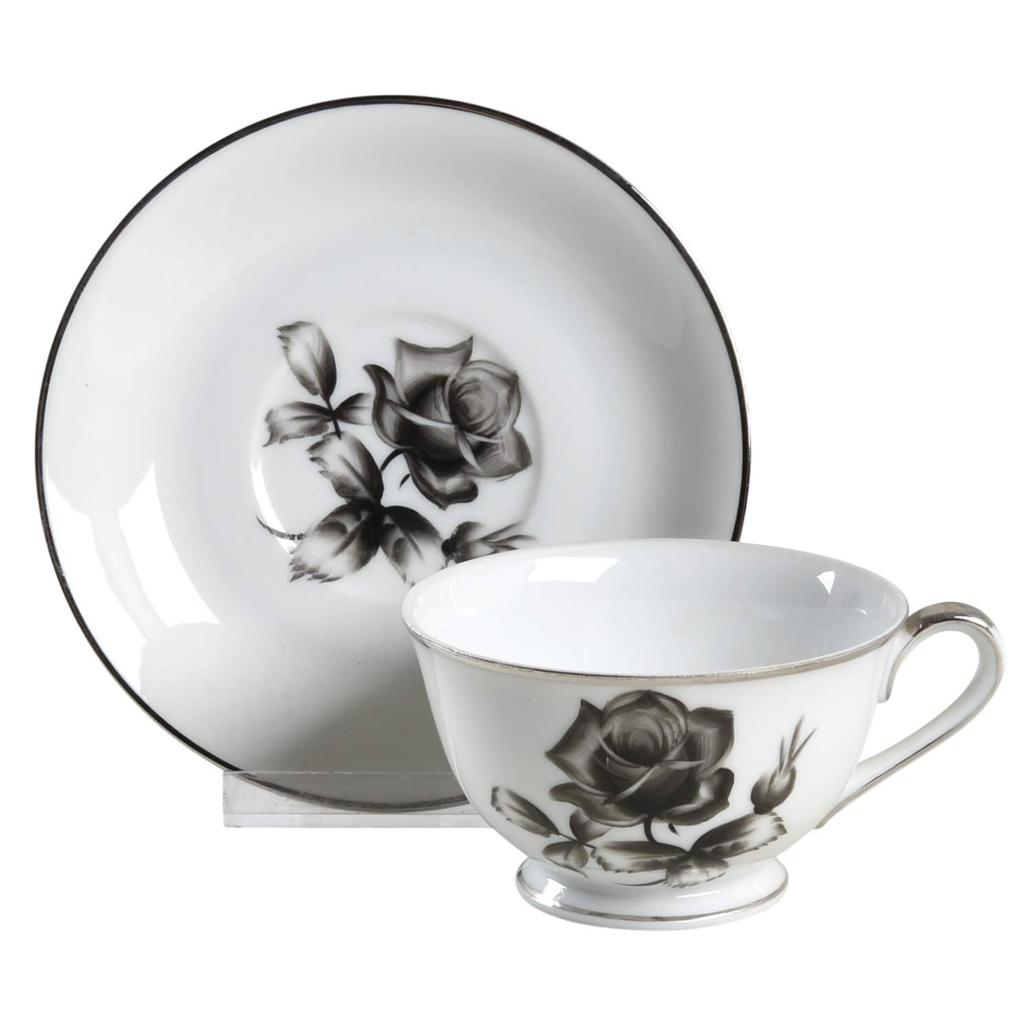 A5252 Footed Cup & Saucer Set by Kutani-1
