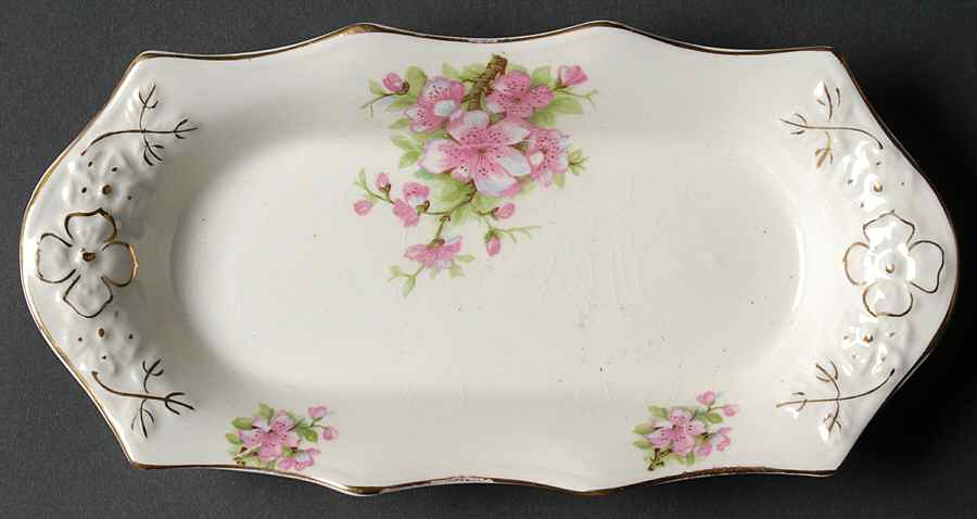 Apple Blossom Tray for Mini Creamer & Open Sugar by James Kent (England)-1