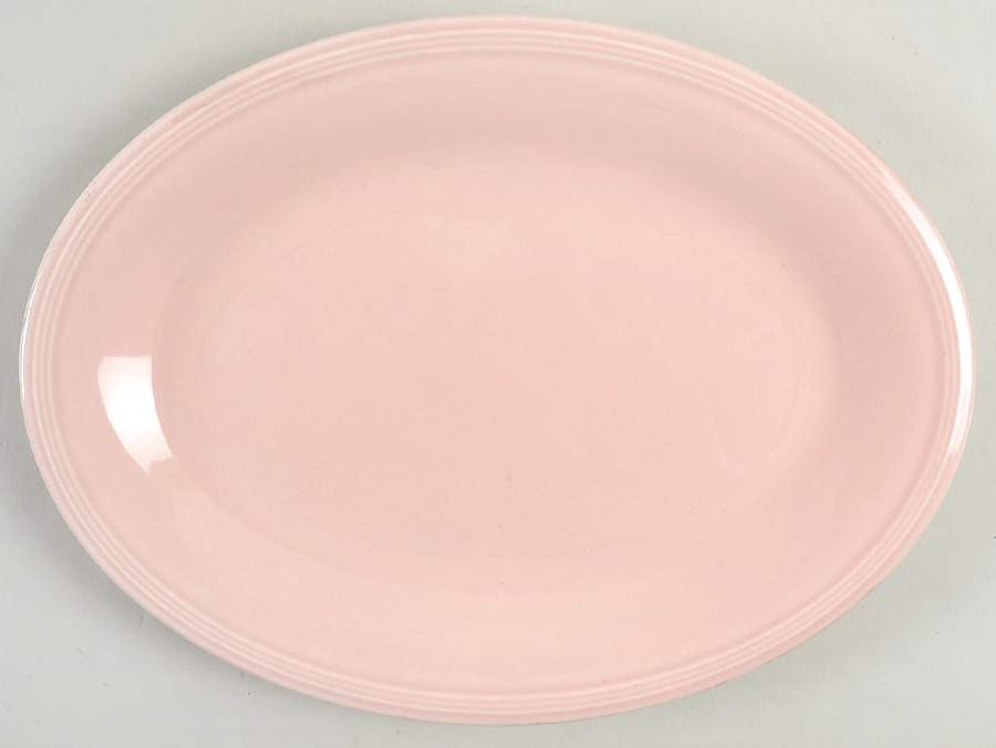 Deanna Pink 11" Oval Serving Platter by Edwin Knowles-1