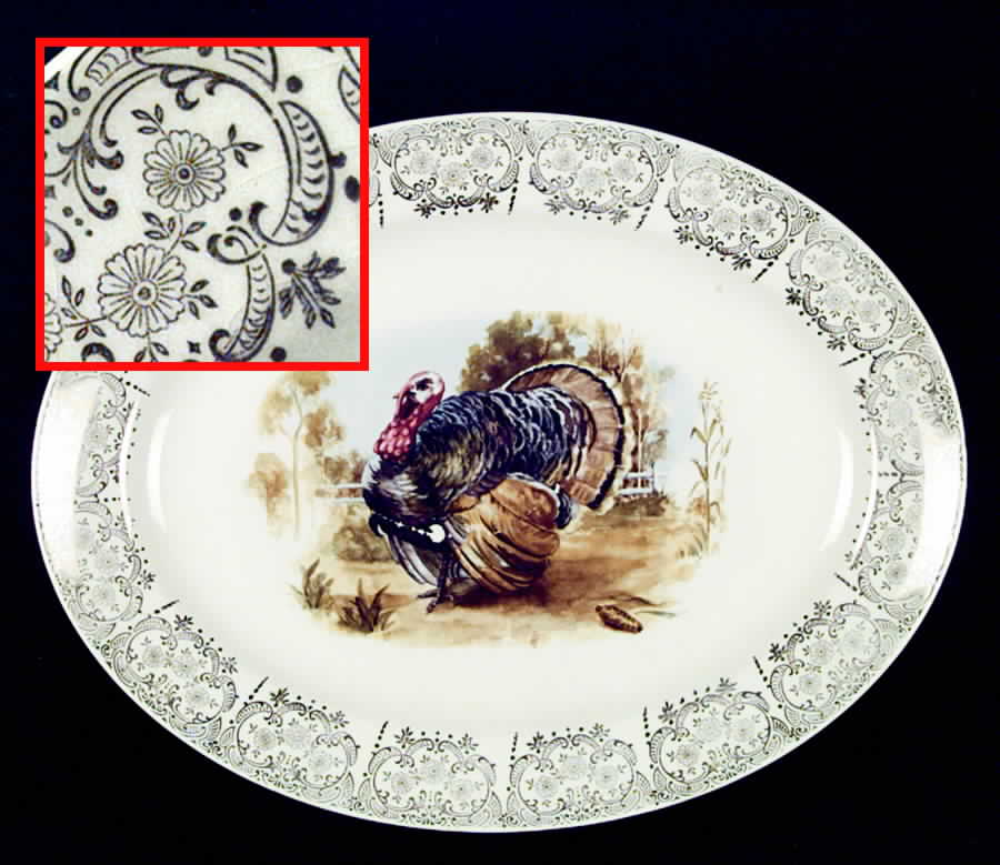 KNO345 14" Oval Serving Platter by Edwin Knowles-1