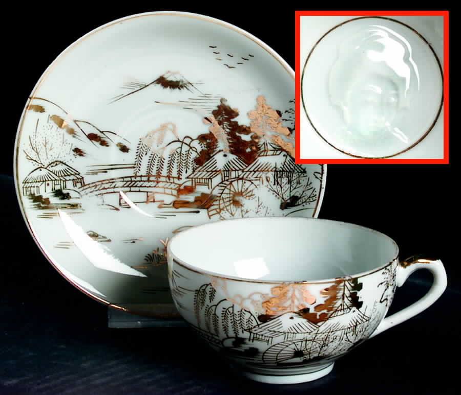 KUT54 Footed Cup & Saucer Set by Kutani-1