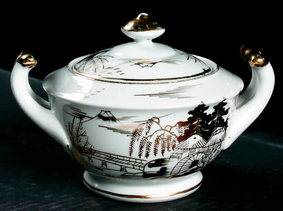 KUT54 Sugar Bowl & Lid by Kutani-1