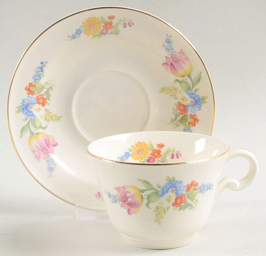 S1272E1-9 Flat Cup & Saucer Set by Edwin Knowles-1
