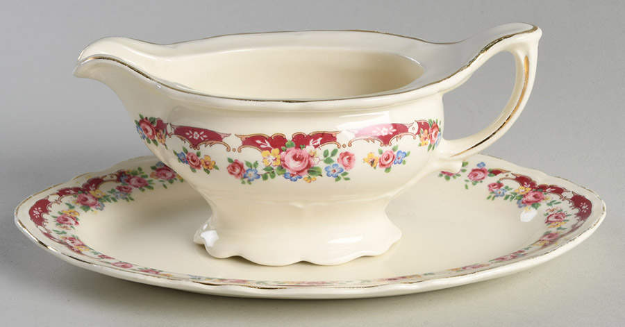KNO347 Gravy Boat & Underplate/Relish by Edwin Knowles-1