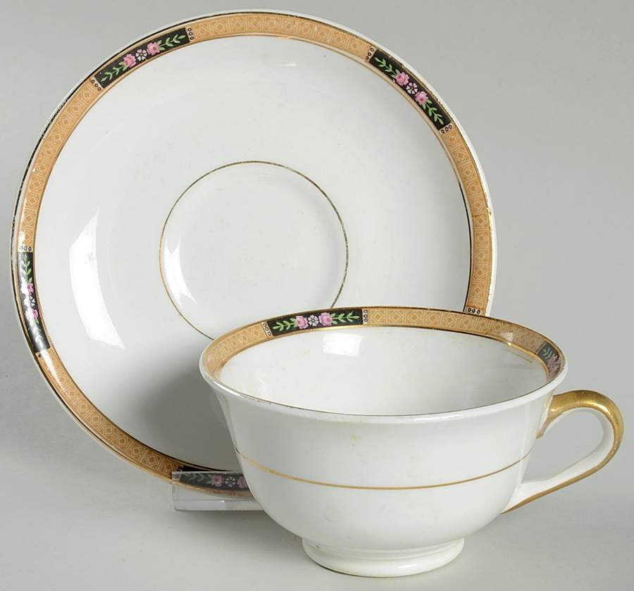 KTK11 Footed Cup & Saucer Set by Knowles, Taylor & Knowles-1