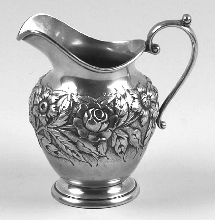 Repousse-Half Chased (Holloware) Creamer by Kirk Stieff-1