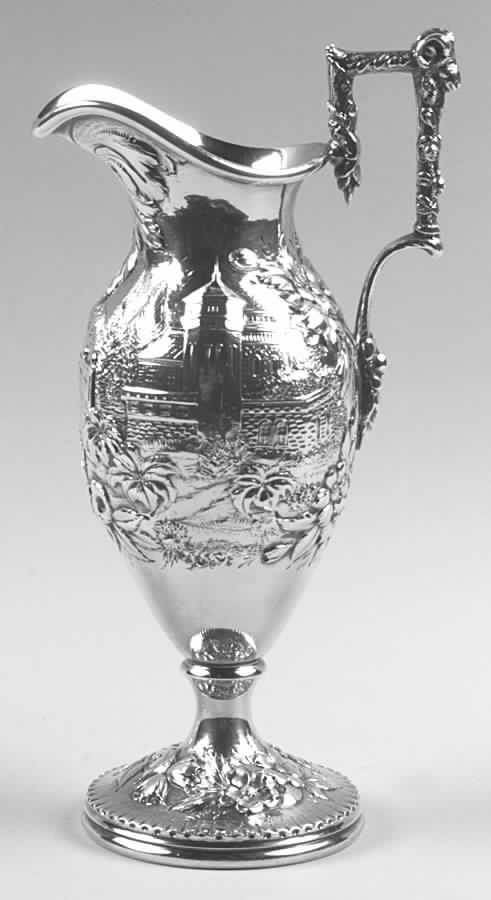 Repousse-Ram's Head, Part Chase(925-1000) Creamer by Kirk Stieff-1