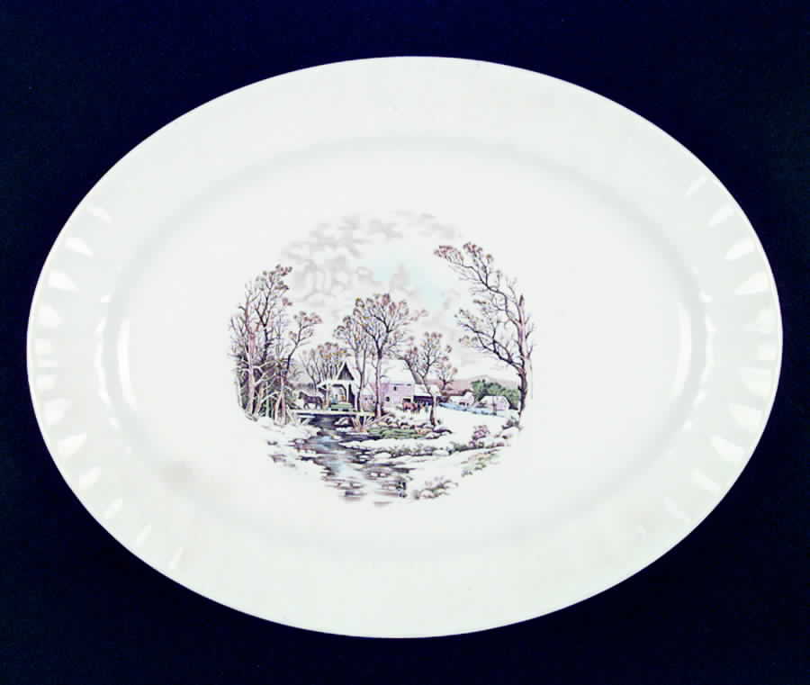 KNO437 11" Oval Serving Platter by Edwin Knowles-1