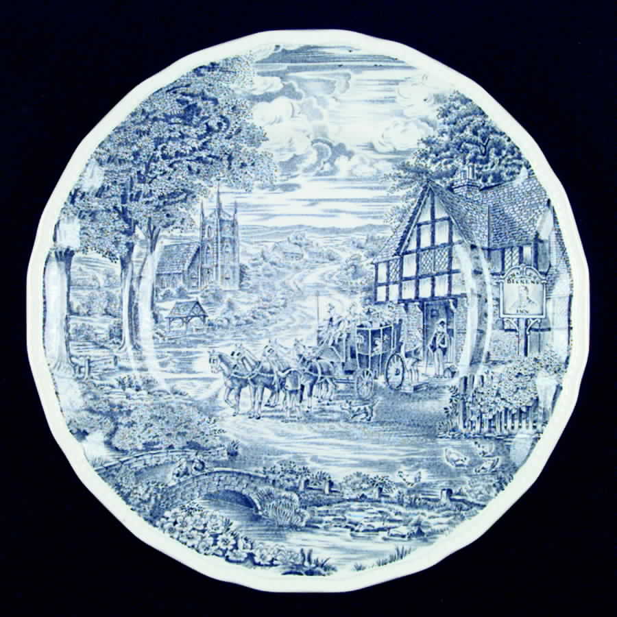 Dickens Coaching Days Blue Dinner Plate by Kensington Staffords-1