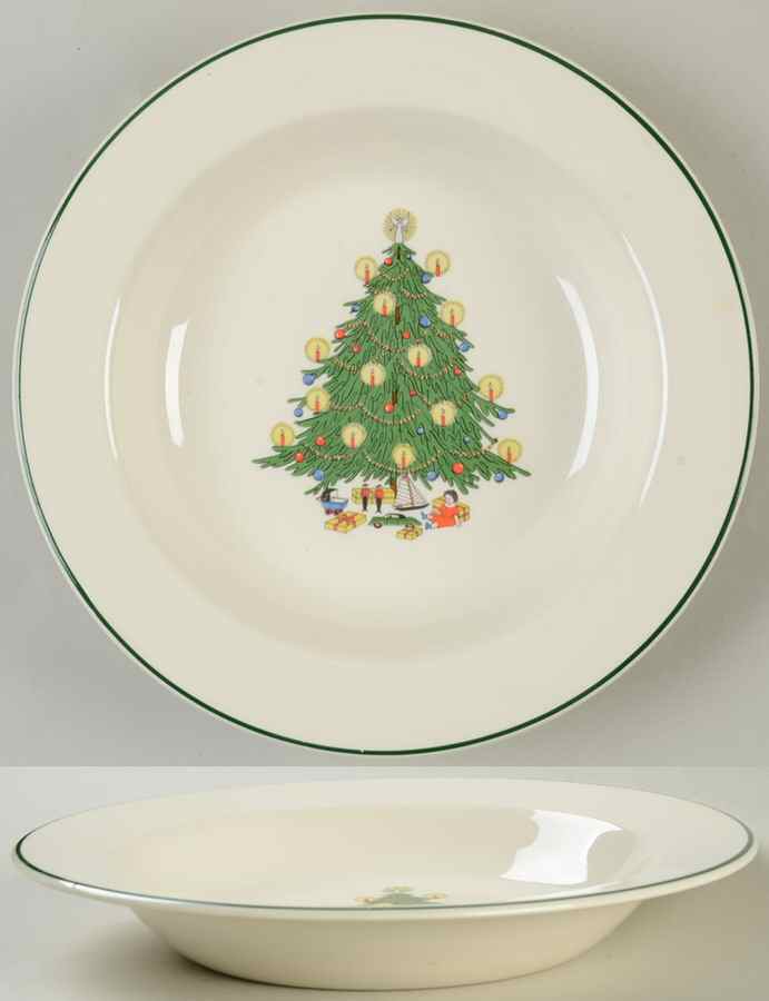 Christmas Tree Rim Soup Bowl by Edwin Knowles-1