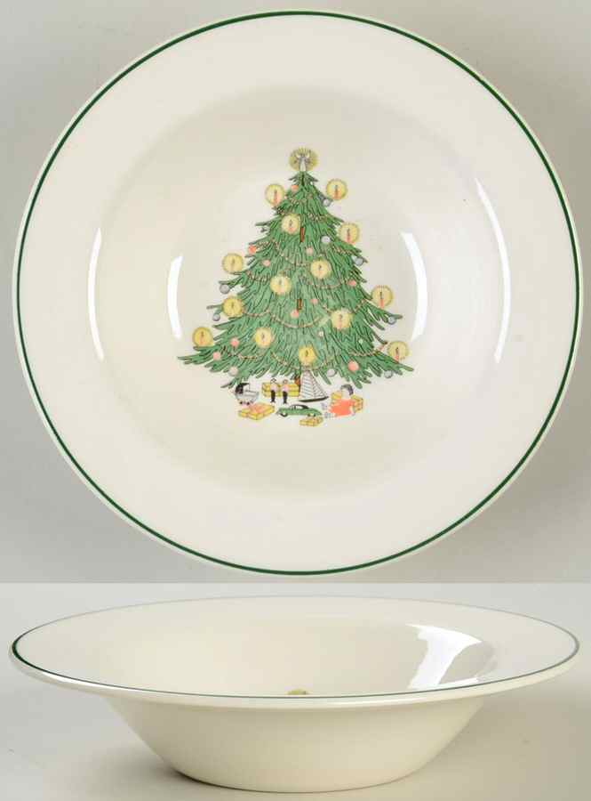 Christmas Tree Rim Fruit/Dessert (Sauce) Bowl by Edwin Knowles-1